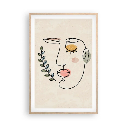 Plagát v ráme zo svetlého duba - Nájdený pokoj - 61x91 cm