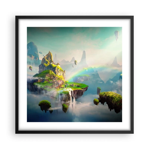 Plagát v čiernom ráme - Uprostred neba - šťastné ostrovy - 50x50 cm