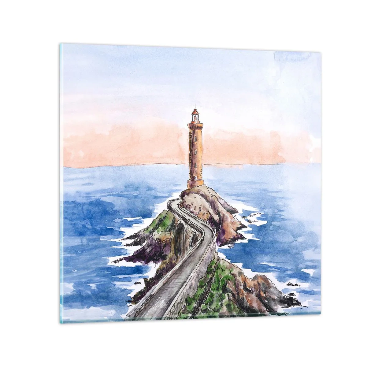 Obraz na skle - Tvárou v tvár moru - 70x70 cm