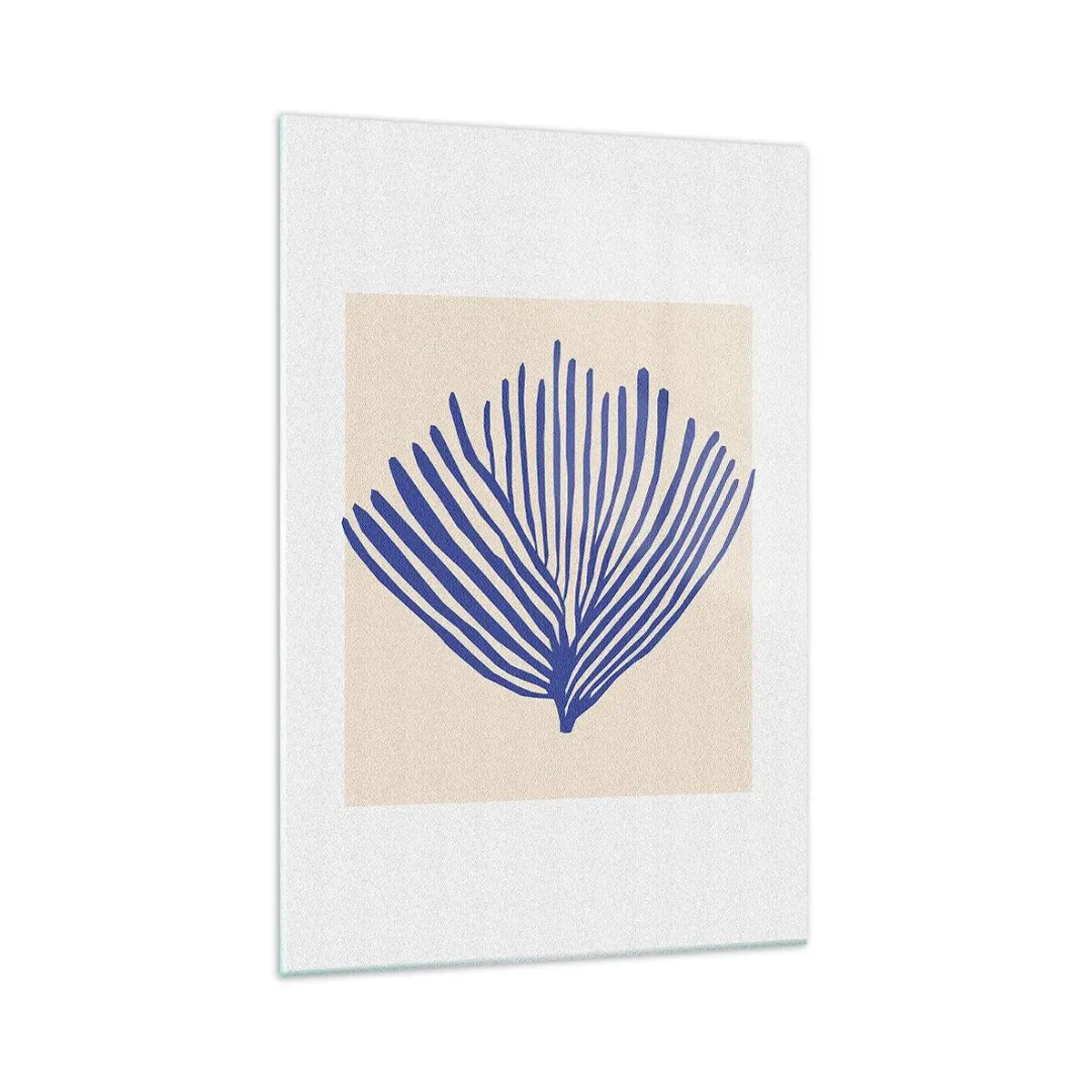 Obraz na skle - Modrý vejár - 70x100 cm