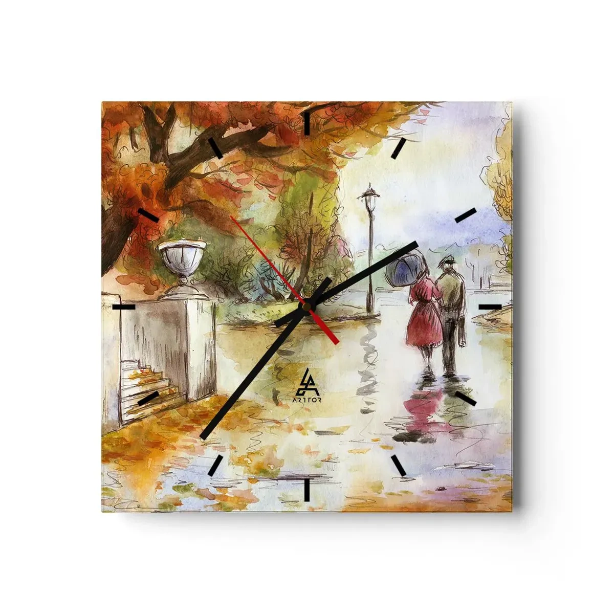 Nástenné hodiny - Romantická jeseň v parku
 - 30x30 cm