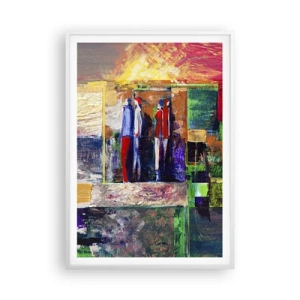 Plagát v bielom ráme - Vzťahy a emócie - 70x100 cm