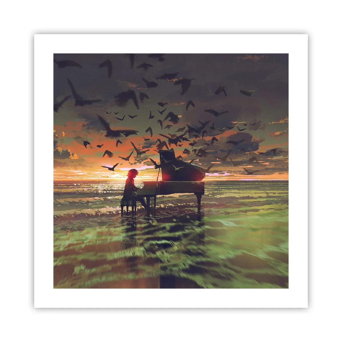 Plagát - Koncert na piano a vlny - 50x50 cm