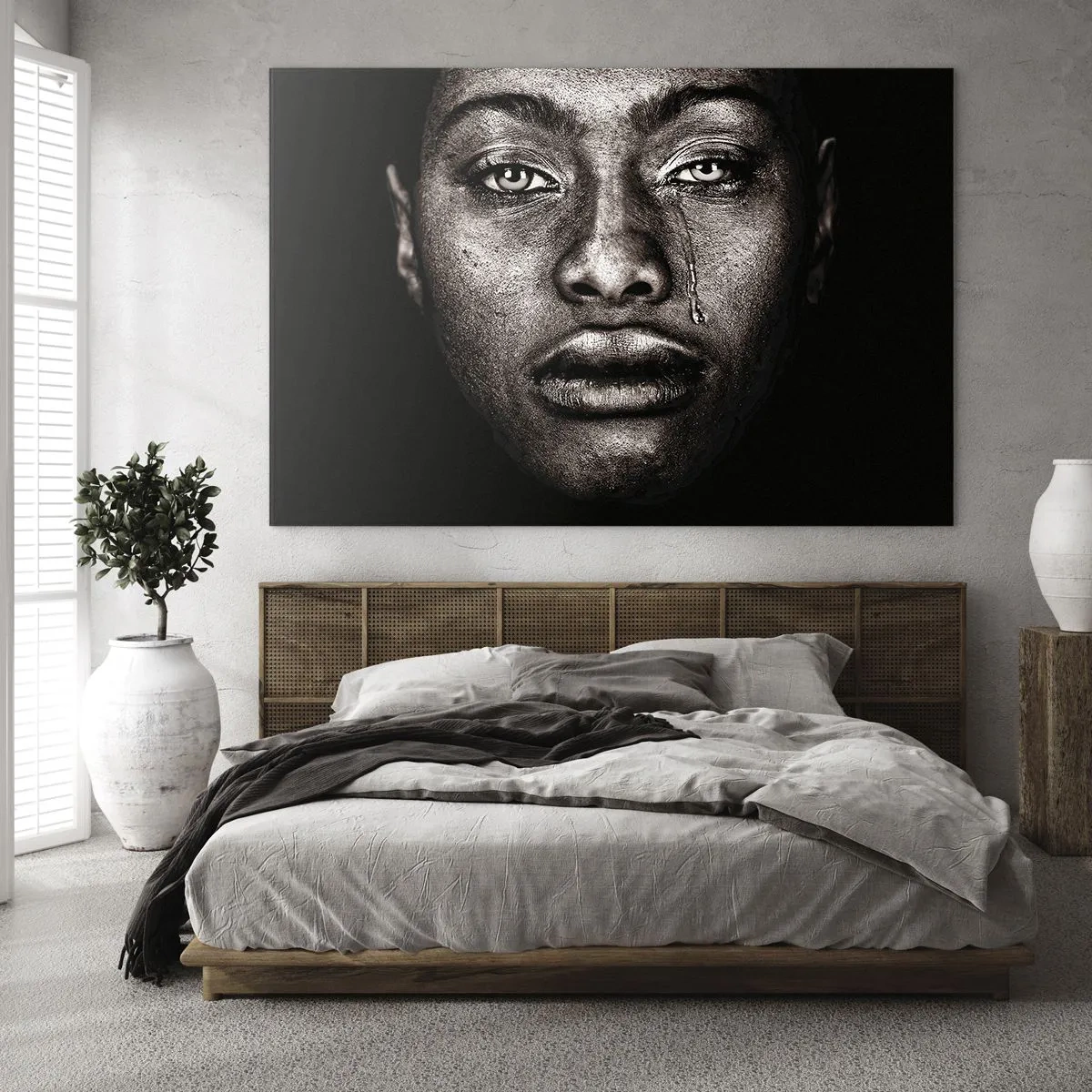 Obraz na skle - Jedna slza - 100x70 cm