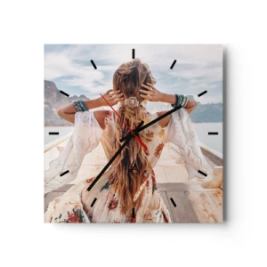 Nástenné hodiny - Na ceste ku šťastiu - 30x30 cm