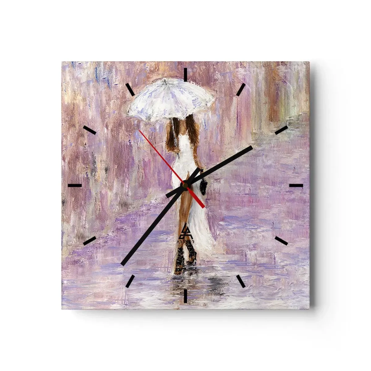 Nástenné hodiny - V ľaliovom daždi - 30x30 cm