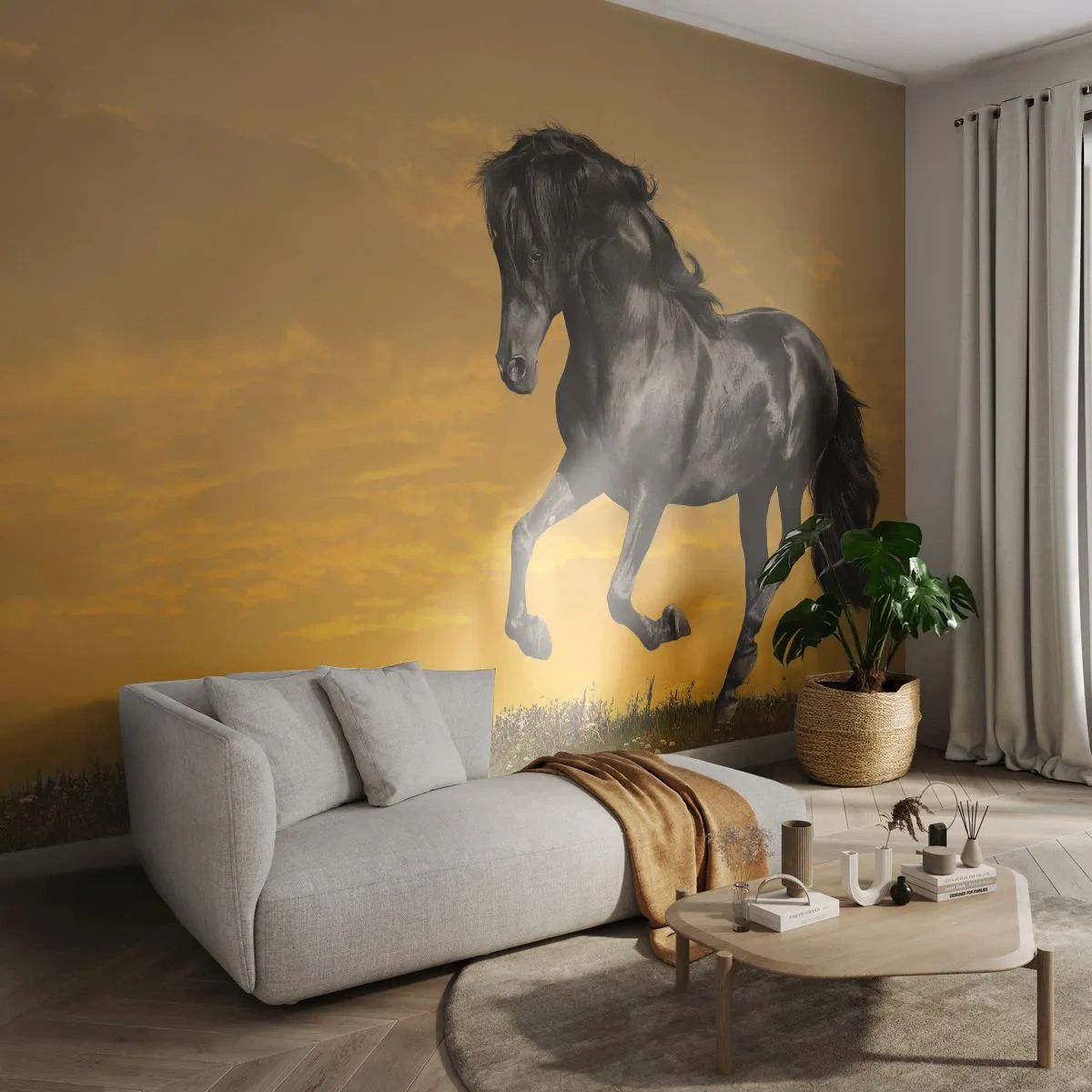 Fototapeta Premium Sand - Krásny, slobodný a divoký - Zvieratá, Kôň, Krajina - 400x280 cm