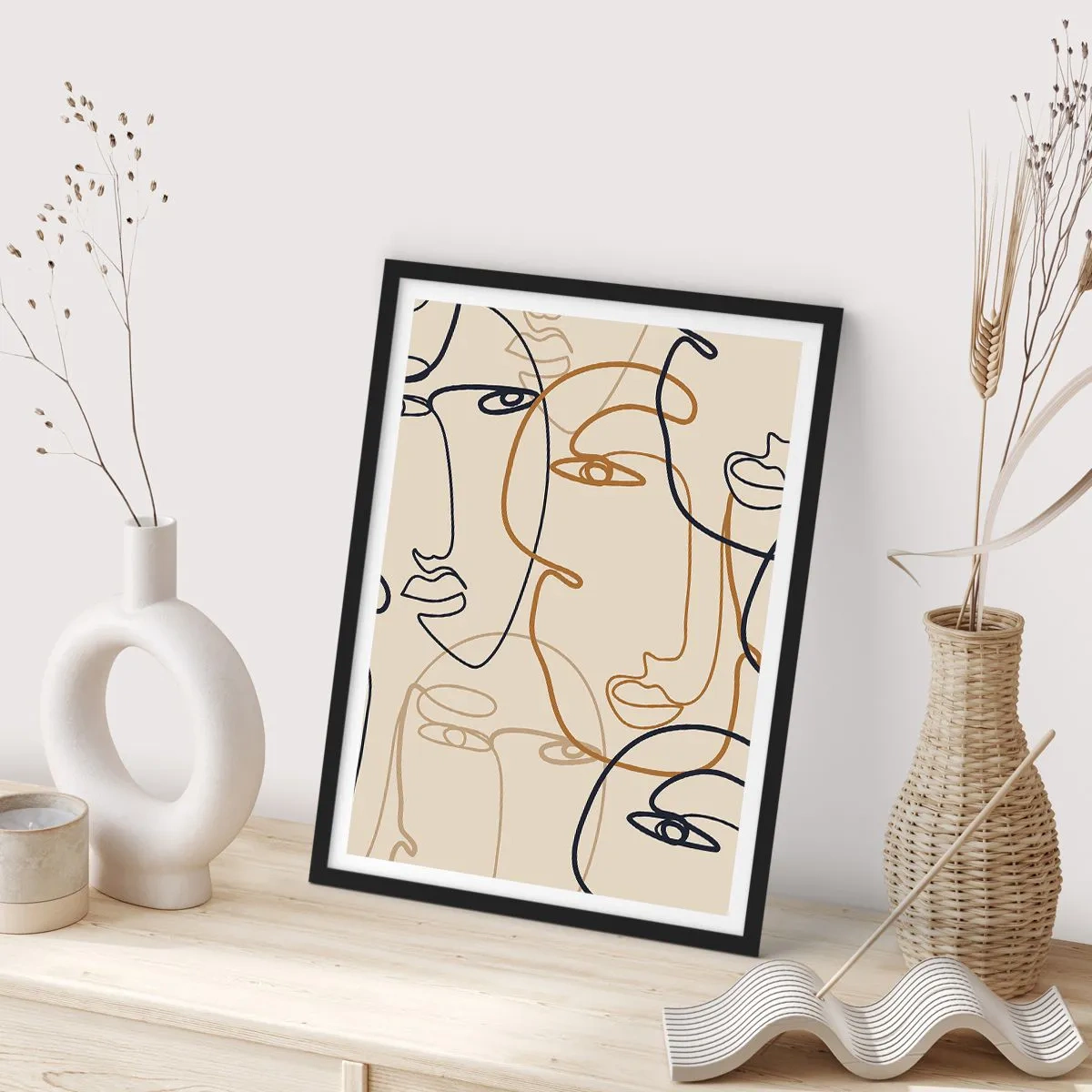 Plagát v čiernom ráme - Portrét znásobený - 61x91 cm