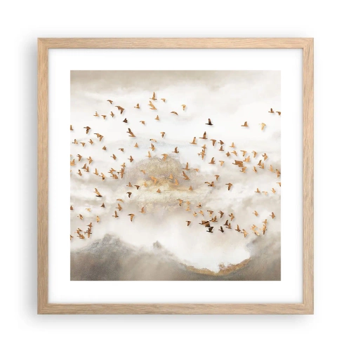 Plagát v ráme zo svetlého duba - Už je čas... - 40x40 cm