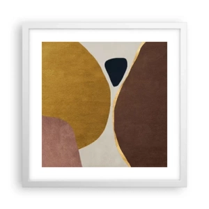 Plagát v bielom ráme - Abstrakcia – miesto v priestore - 40x40 cm