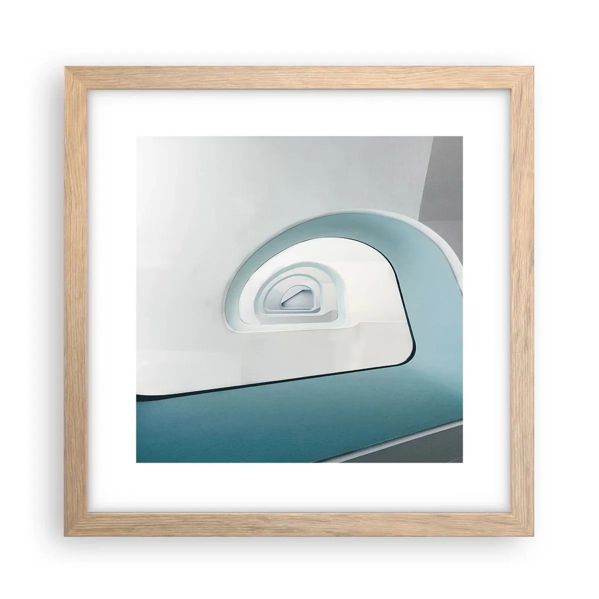 Plagát v ráme zo svetlého duba - Na dno modrej - 30x30 cm