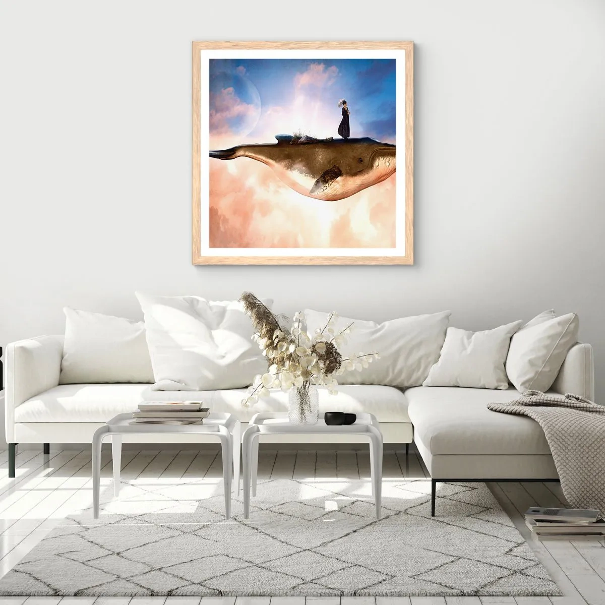 Plagát v ráme zo svetlého duba - Surrealistická cesta - 60x60 cm