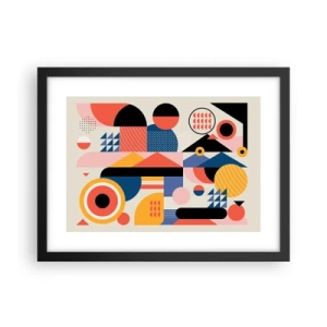 Plagát v čiernom ráme - Kompozícia: poďme sa hrať - 40x30 cm