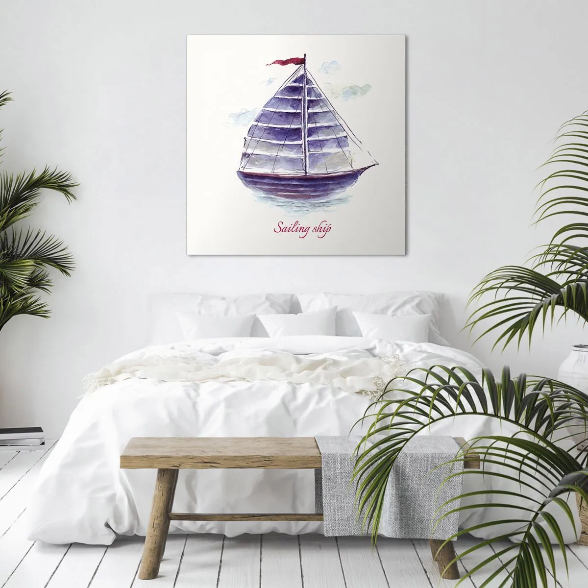 Obraz na plátne - Napnuté plachty a pokojná voda - 60x60 cm