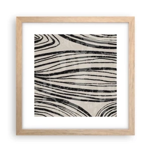 Plagát v ráme zo svetlého duba - Močiar s líniami - 30x30 cm