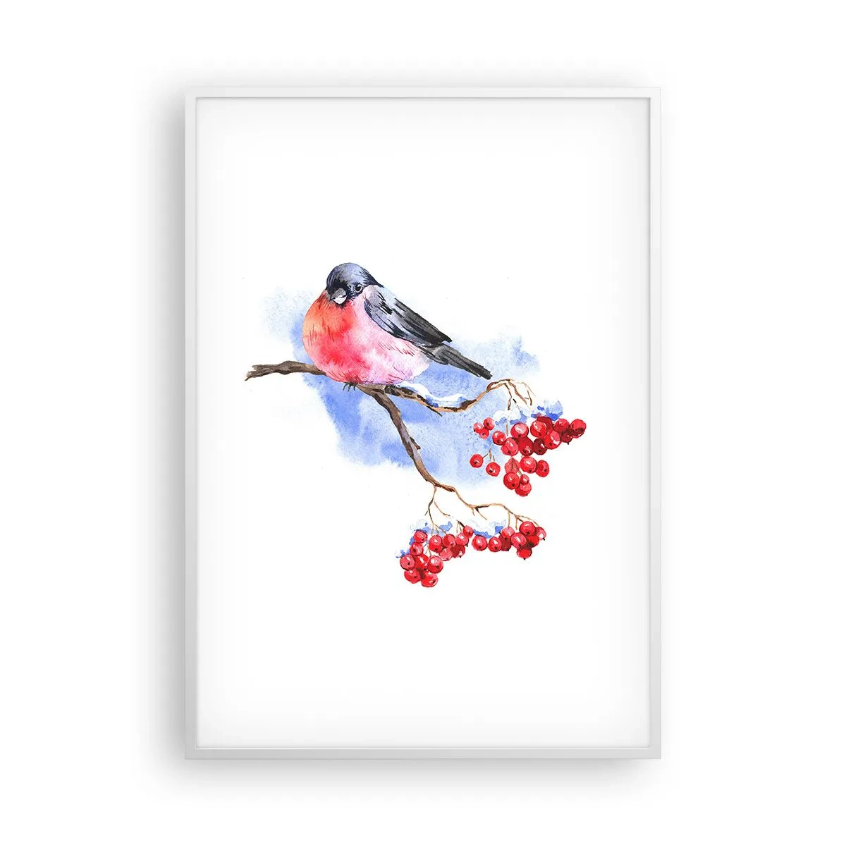 Plagát v bielom ráme - Farebná zima - 70x100 cm