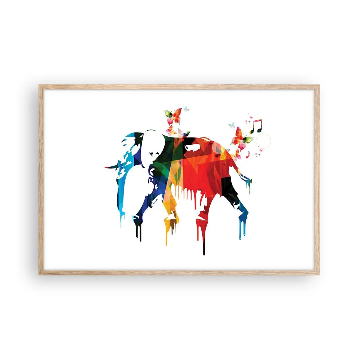 Plagát v ráme zo svetlého duba - Tancovať môže každý - 91x61 cm