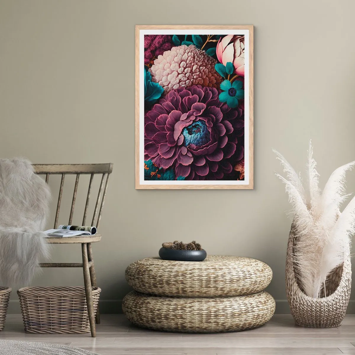 Plagát v ráme zo svetlého duba - Úroda prírody - 40x50 cm