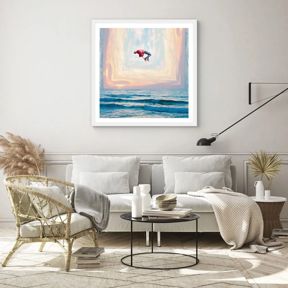 Plagát v bielom ráme - Do inej dimenzie - 60x60 cm