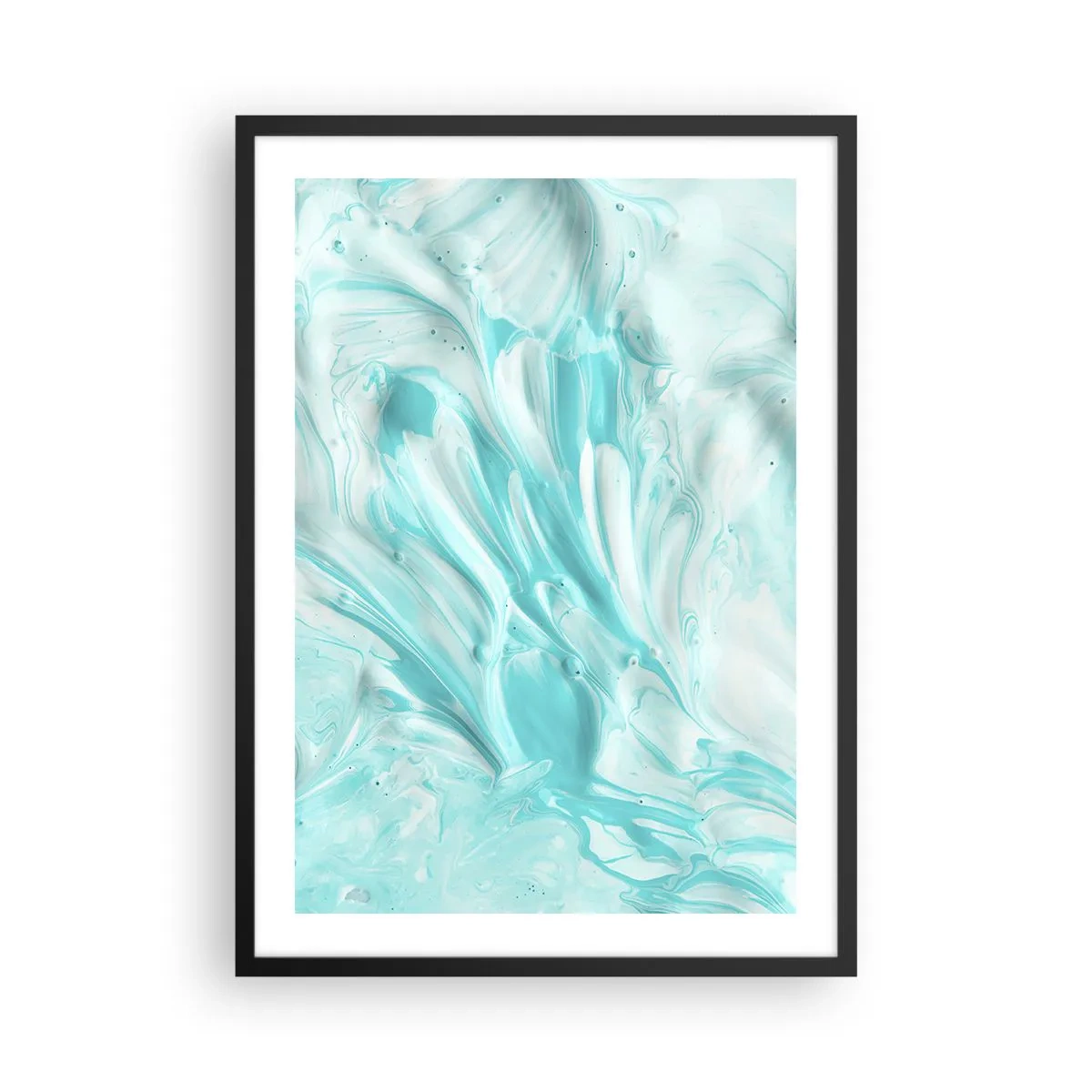 Plagát v čiernom ráme - Tyrkysový abstraktný vzor - 50x70cm - Navždy spolu - Moderná nástenná dekorácia do obývacej izby a spálne ARTTOR