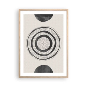 Plagát v ráme zo svetlého duba - Dôležité je to, čo je uprostred - 50x70 cm