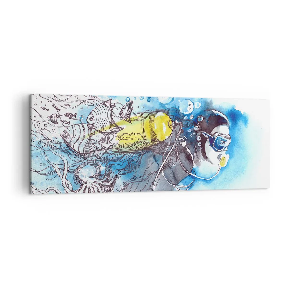 Obraz na plátne - Veľká modrá - 140x50 cm