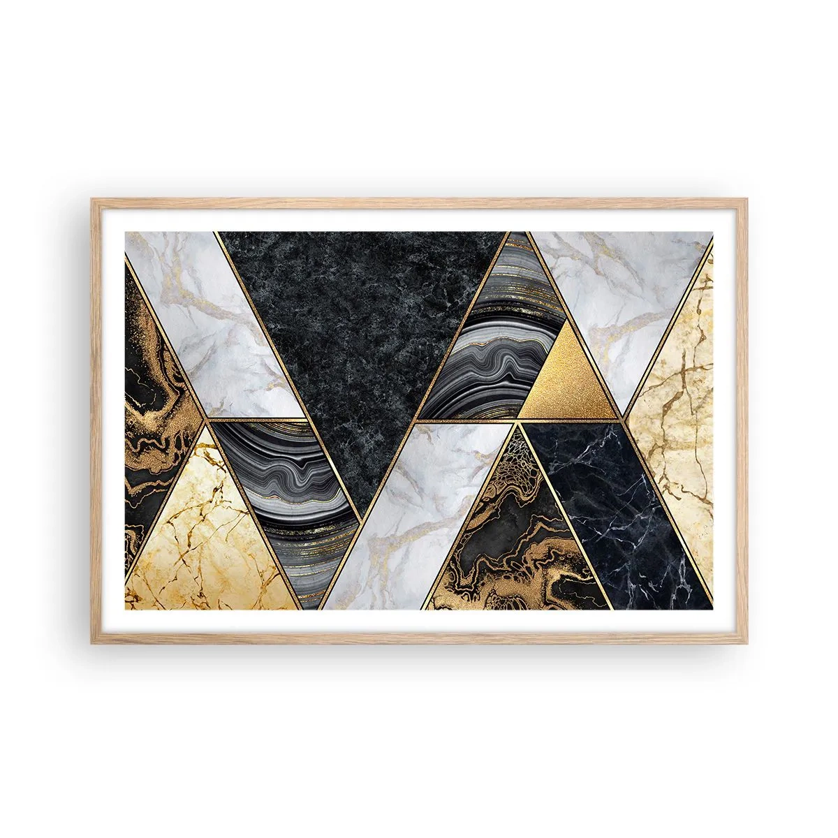 Plagát v ráme zo svetlého duba - Kameň vedľa kameňa - 91x61 cm