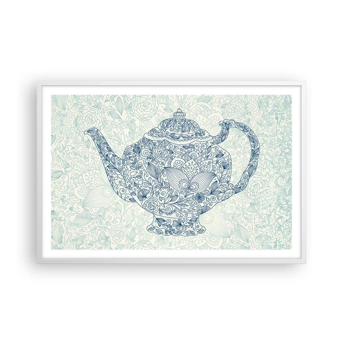 Plagát v bielom ráme - Čajové kúzlo - 91x61 cm