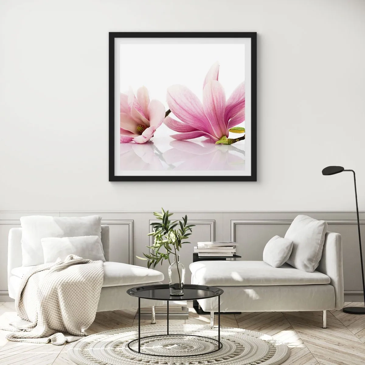 Plagát v čiernom ráme - Jemné ako závan jari - 40x40 cm