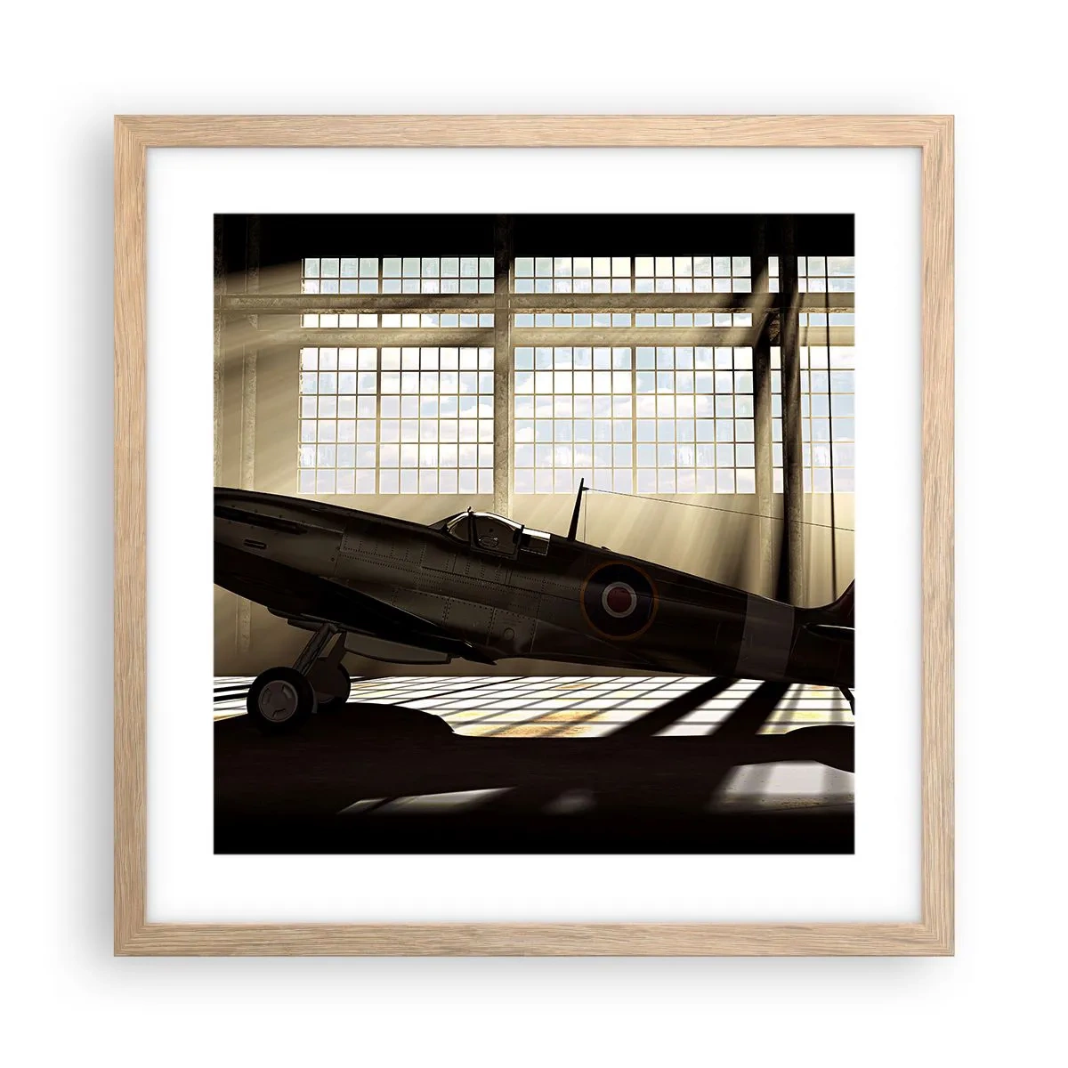 Plagát v ráme zo svetlého duba - Odpočinok bojovníka - 40x40 cm