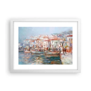 Plagát v bielom ráme - Pastelová dovolenka - 40x30 cm