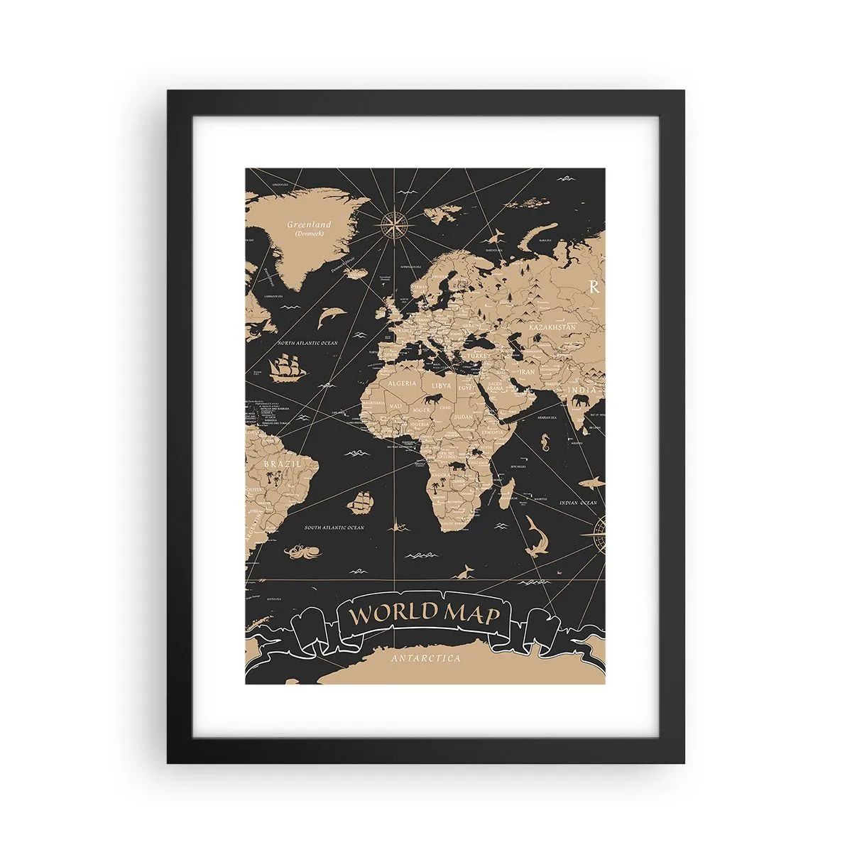 Plagát v čiernom ráme - Hranice môjho sveta - 30x40 cm