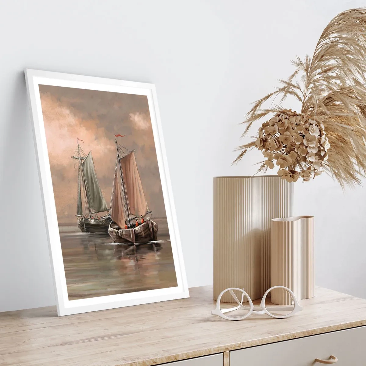 Plagát v bielom ráme - Návrat námorníkov - 30x40 cm