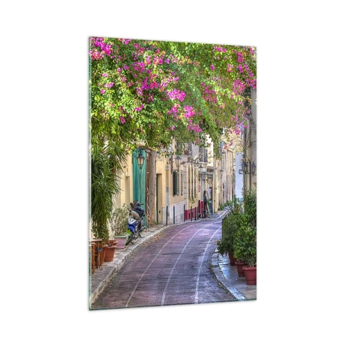 Obraz na skle - Kvitnúce zákutie - 80x120 cm