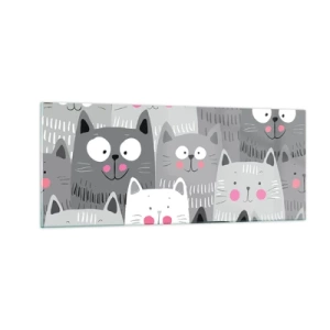 Obraz na skle - Mačací svet - 100x40 cm