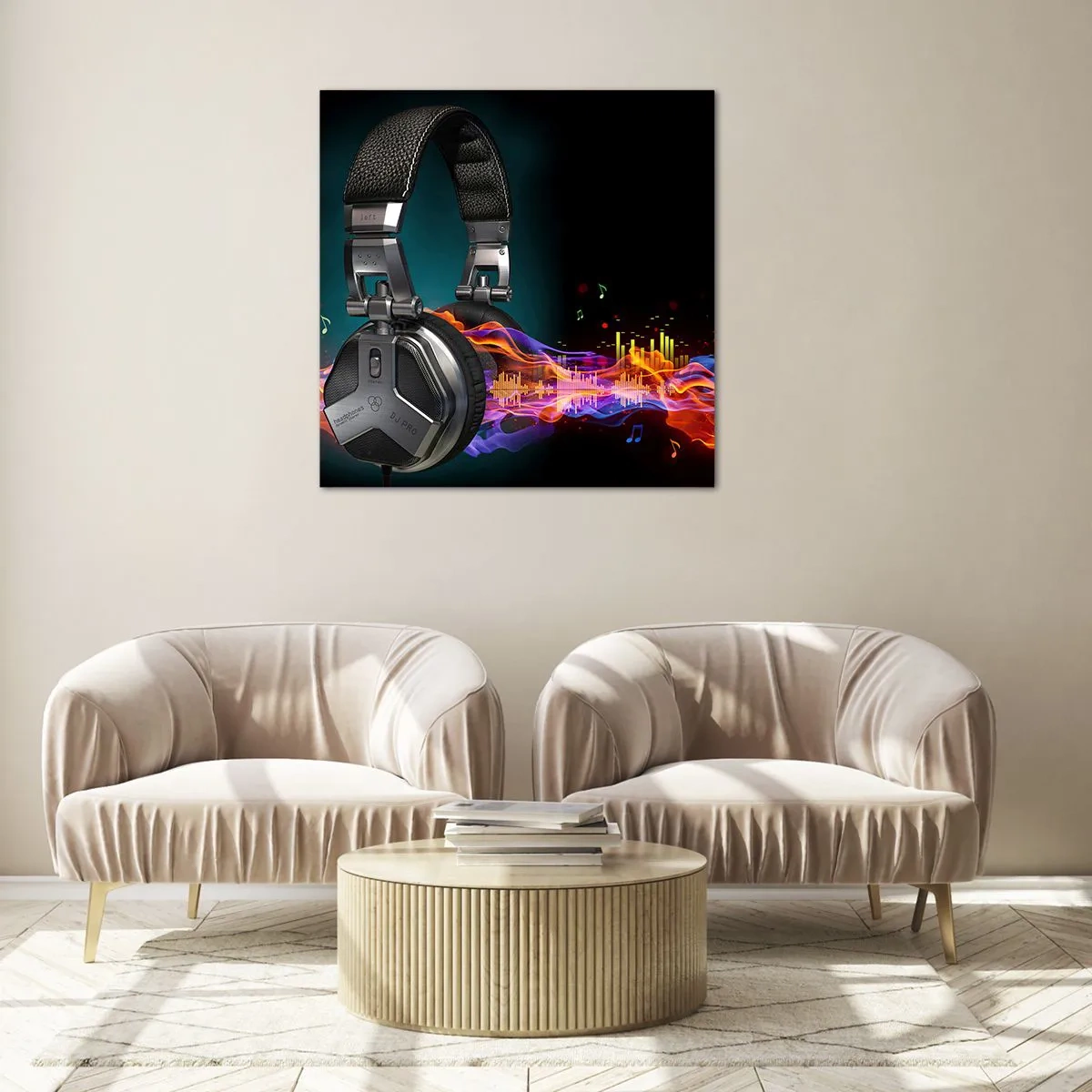 Obraz na skle - V ohni hudby - 70x70 cm