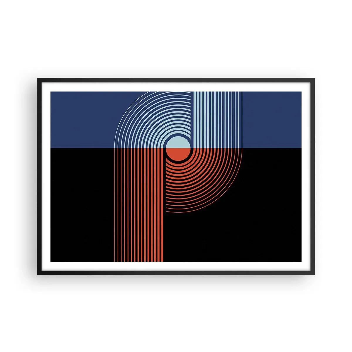 Plagát v čiernom ráme - V geometrickom objatí - 100x70 cm