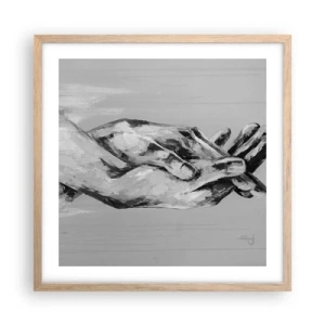 Plagát v ráme zo svetlého duba - Začiatok… - 50x50 cm