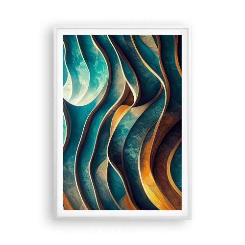 Plagát v bielom ráme - Meandre modrej - 70x100 cm