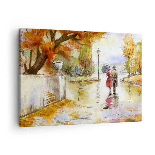 Obraz na plátne - Prechádzka jesenným parkom s dáždnikom - 70x50cm - Romantická jeseň v parku
- Moderná nástenná dekorácia do obývacej izby a spálne ARTTOR