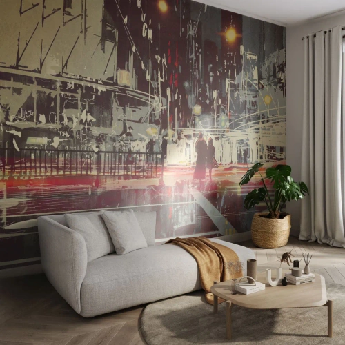 Fototapeta na mieru Premium Sand - Veľkomestská doprava - Mesto, Architektúra, Nočný život