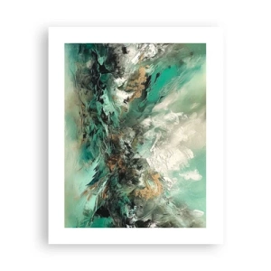 Plagát - Smaragdovočierne vlnobitie - 40x50 cm