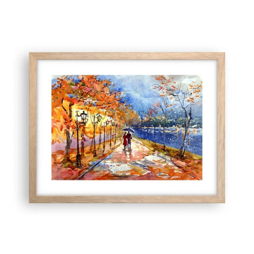 Plagát v ráme zo svetlého duba - Spoločne k hranici času - 40x30 cm