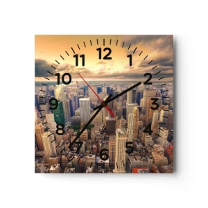 Nástenné hodiny - Pozlátené Metropolis - 30x30 cm