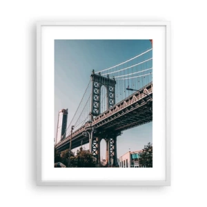 Plagát v bielom ráme - Nad vlnami mesta - 40x50 cm