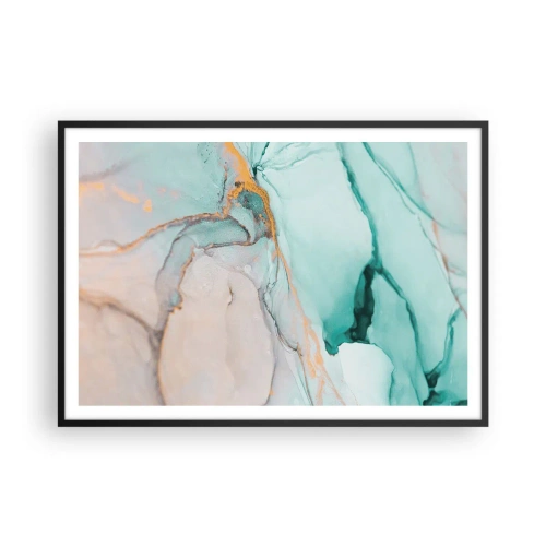 Plagát v čiernom ráme - Tanec tvarov a farieb - 100x70 cm