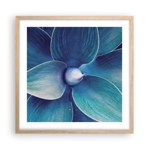 Plagát v ráme zo svetlého duba - Modrastý od neba - 50x50 cm