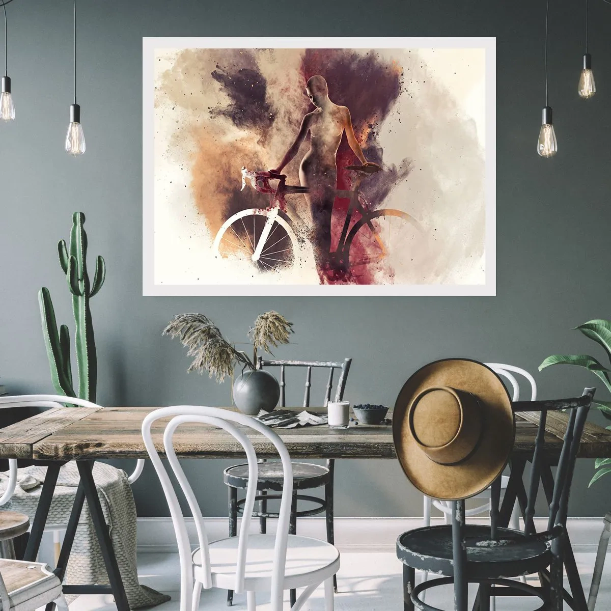 Plagát - Cyklistická duša v mramorových tvaroch - 91x61 cm