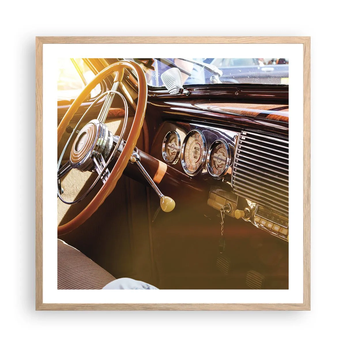 Plagát v ráme zo svetlého duba - Závan luxusu z minulosti - 60x60 cm