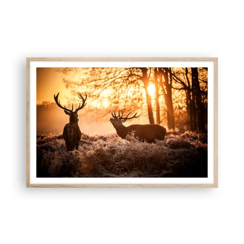Plagát v ráme zo svetlého duba - Sen poľovníka - 91x61 cm